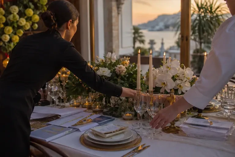 Design details and table setting for “Wedding event in Batumi” in Batumi