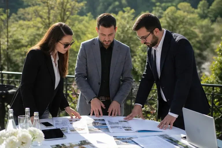 Design details and table setting for “Corporate event in Borjomi” in Borjomi