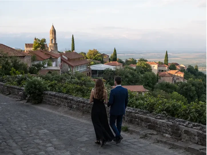Event planning in Georgia: Private celebration in Sighnaghi — scenic view of event venue in Sighnaghi