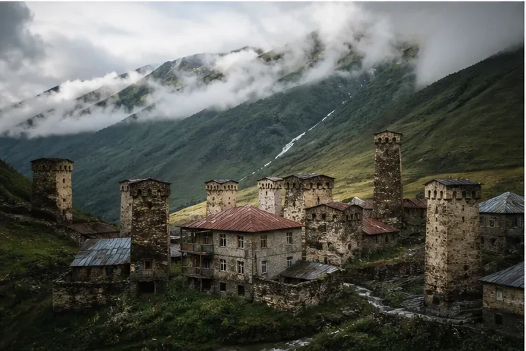 Event planning in Georgia: Private celebration in Svaneti — scenic view of event venue in Svaneti