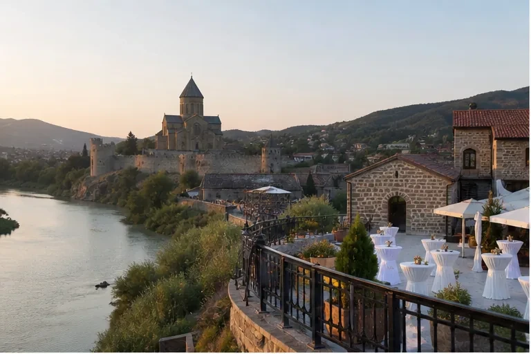 Event planning in Georgia: Event venues in Mtskheta — scenic view of event venue in Mtskheta