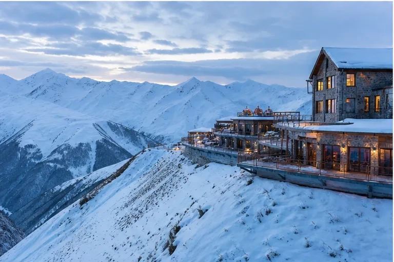 Event planning in Georgia: Event venues in Gudauri — scenic view of event venue in Gudauri