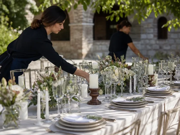 Design details and table setting for “Destination event in Mtskheta” in Mtskheta
