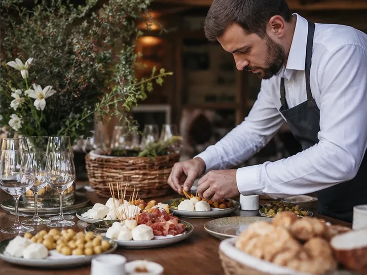 Design details and table setting for “Event design and décor in Mtskheta” in Mtskheta