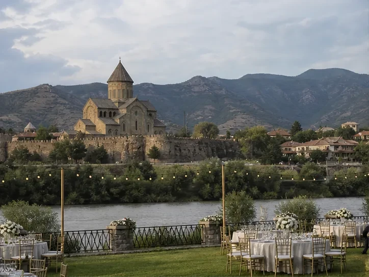 Event planning in Georgia: Event design and décor in Racha — scenic view of event venue in Racha