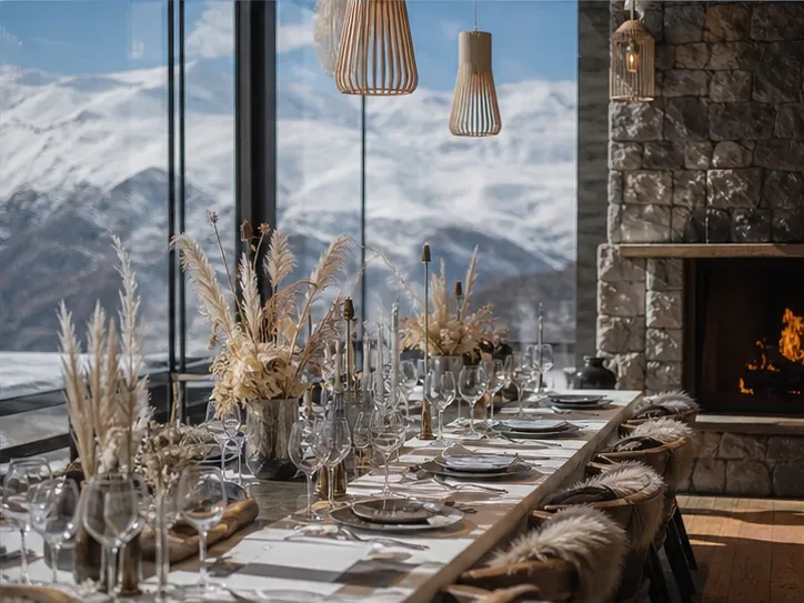 Design details and table setting for “Event design and décor in Svaneti” in Svaneti