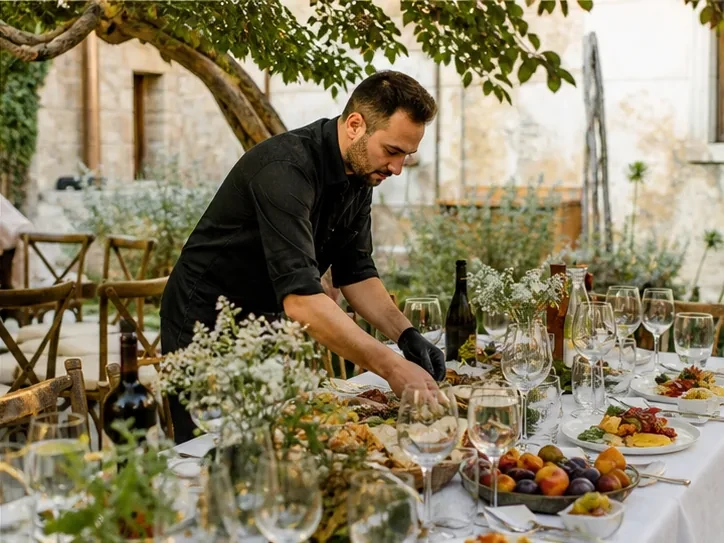 Design details and table setting for “Food and wine programme in Tbilisi” in Tbilisi