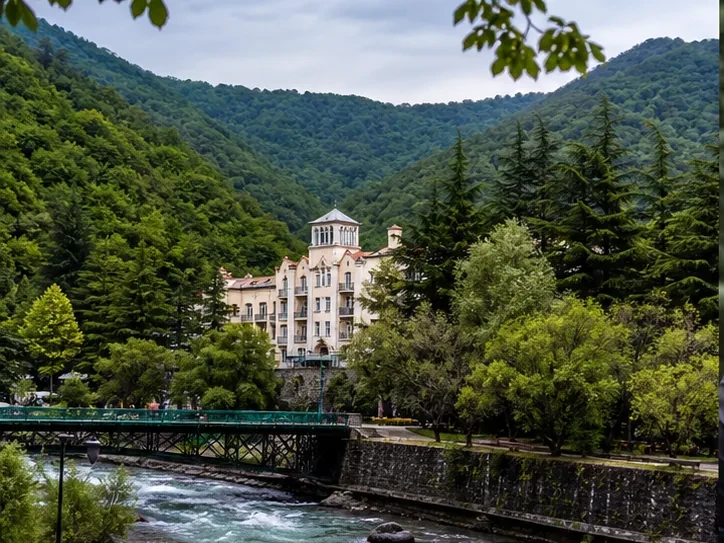 Event planning in Georgia: Food and wine programme in Borjomi — scenic view of event venue in Borjomi