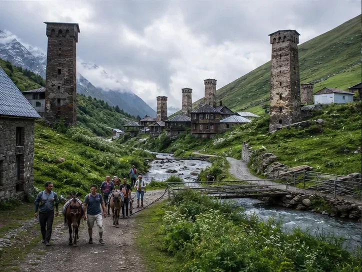 Event planning in Georgia: Food and wine programme in Svaneti — scenic view of event venue in Svaneti