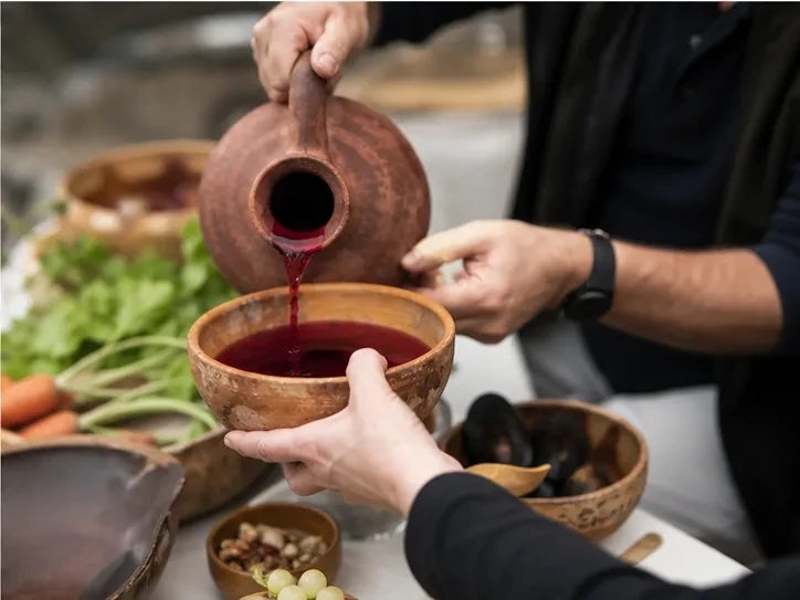 Design details and table setting for “Food and wine programme in Georgia” in Georgia