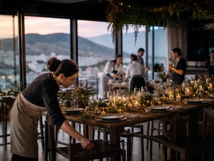 Design details and table setting for “Entertainment programme in Tbilisi” in Tbilisi