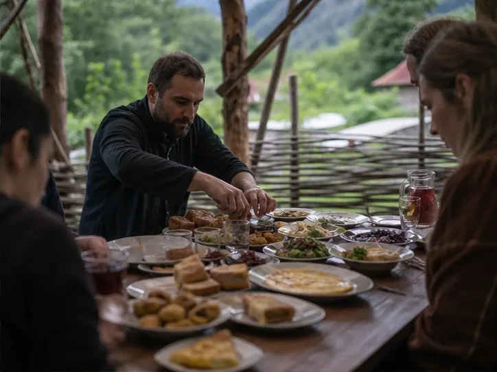 Design details and table setting for “Entertainment programme in Mtskheta” in Mtskheta