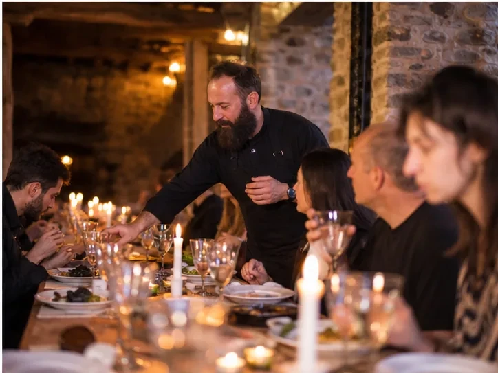 Design details and table setting for “Entertainment programme in Svaneti” in Svaneti