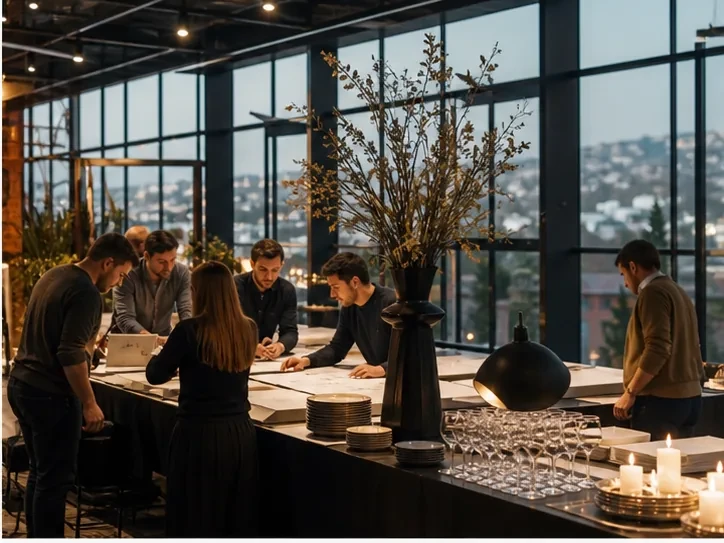 Design details and table setting for “Seasonal event in Tbilisi” in Tbilisi