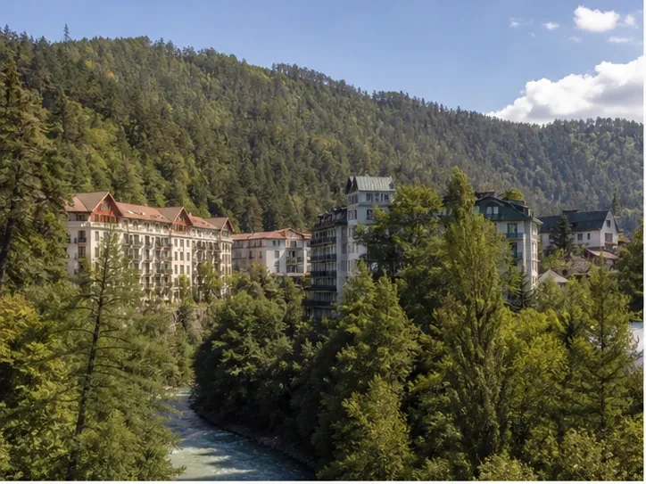 Event planning in Georgia: Seasonal event in Borjomi — scenic view of event venue in Borjomi