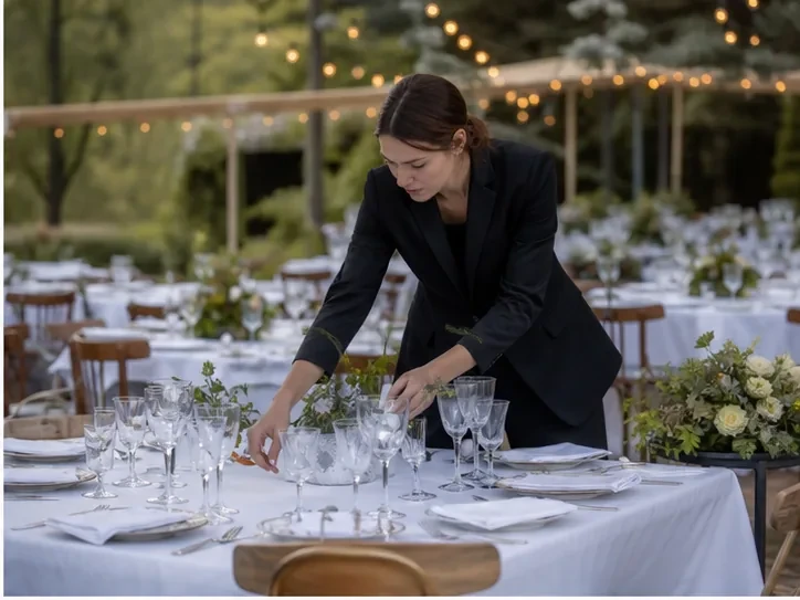 Design details and table setting for “Seasonal event in Borjomi” in Borjomi