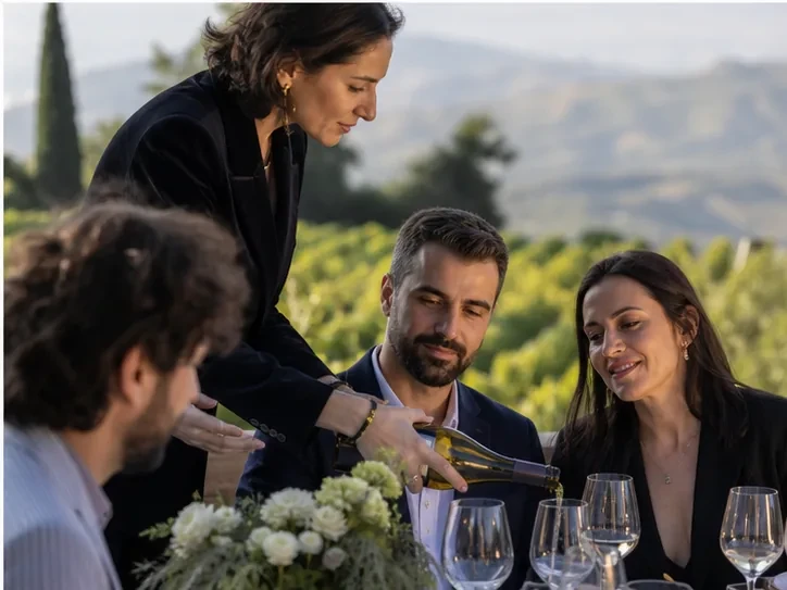 Design details and table setting for “Seasonal event in Sighnaghi” in Sighnaghi