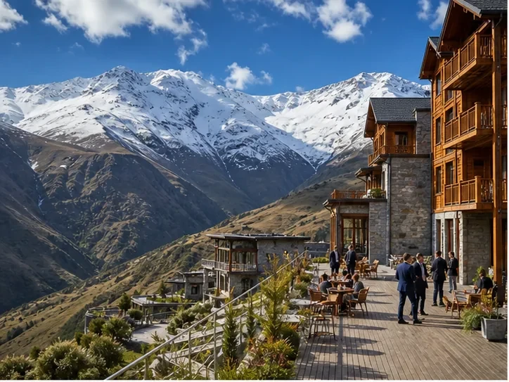 Event planning in Georgia: MICE programme in Kazbegi — scenic view of event venue in Kazbegi