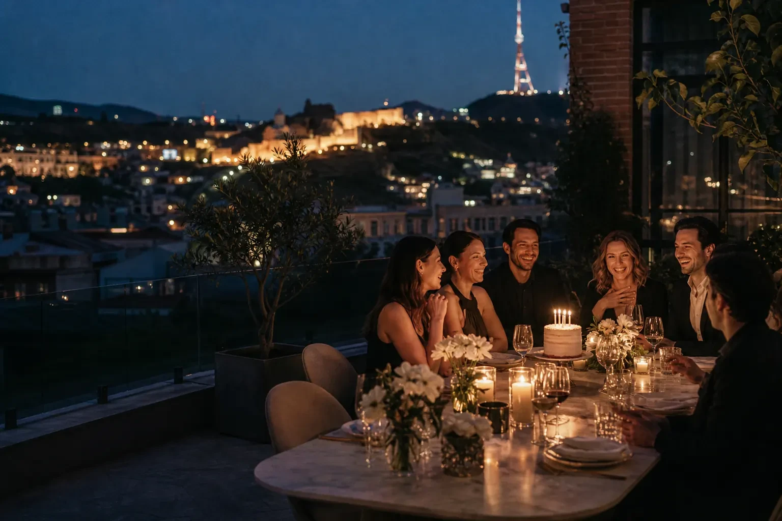 Stylish birthday celebration on a private rooftop terrace in Tbilisi